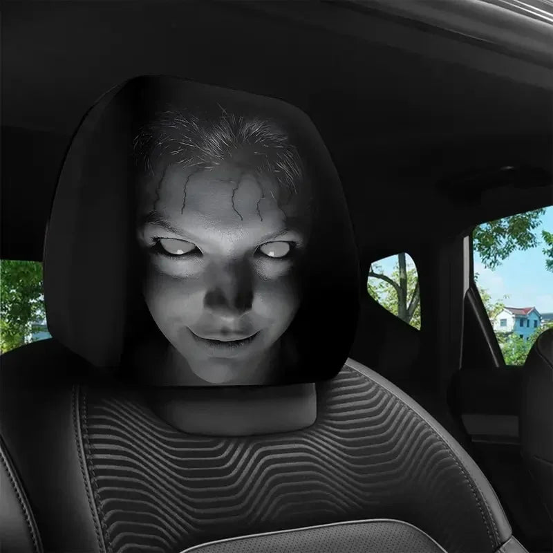Pokrowce na zagłówki Halloween – Straszna Twarz | 2 szt.